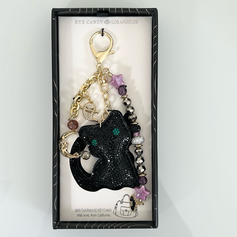 Eye Candy Black Cat Keychain/ Bag Charm New In Box - Picture 8 of 10